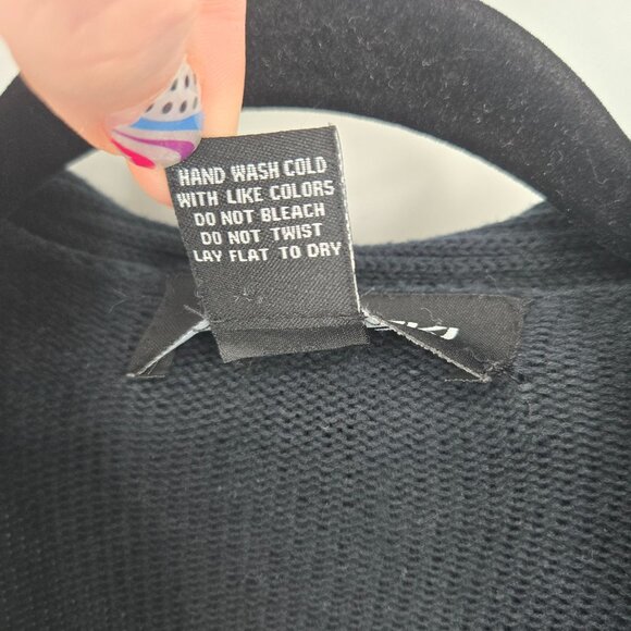 Doki Geki womens size small black long line open front ruffle cardigan cotton - Picture 5 of 8